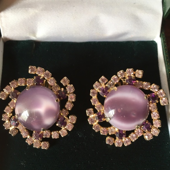 1940’s amethyst earrings - Picture 2 of 4